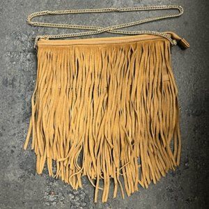 H&M Brown Suede Fringe Purse